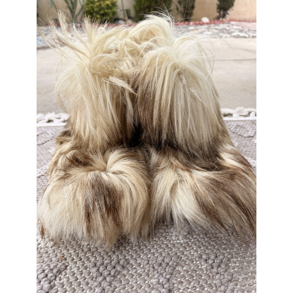 ROLUC Ideal Italy Shaggy Goat Fur Après-Ski Rare Luxury Boots Size 43/44 Luxury